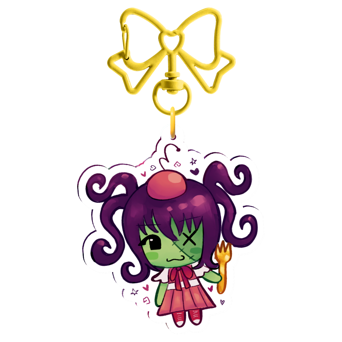 Zombie Girl Keychain