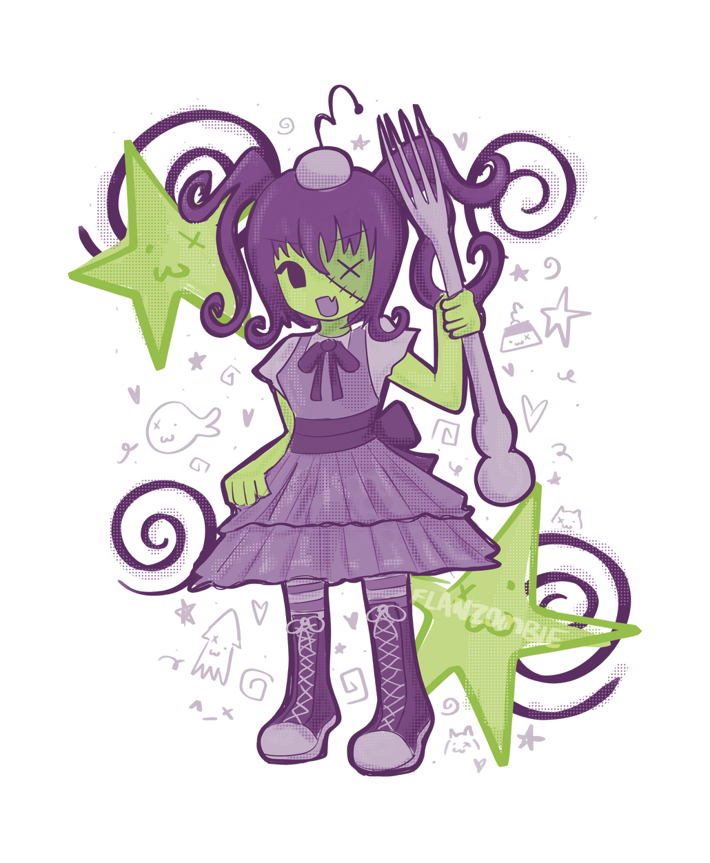 Zombie Girl T-Shirt Design